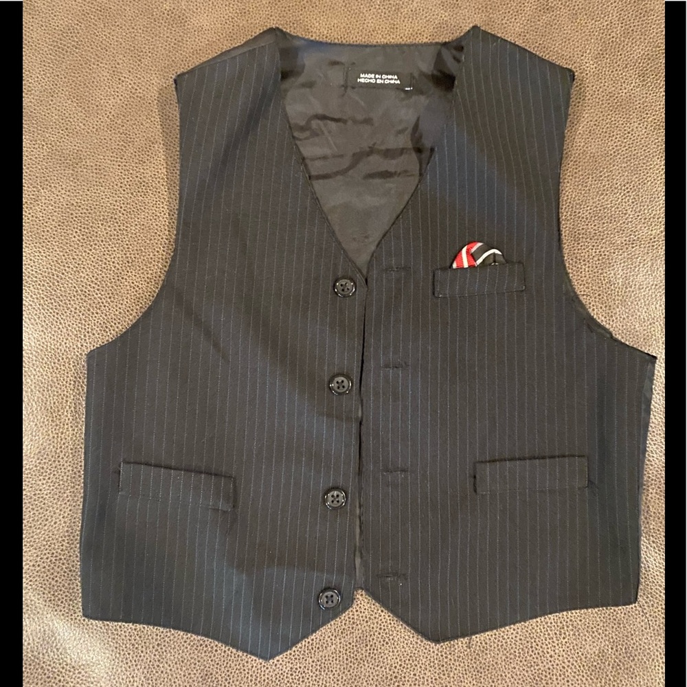Boys pinstripe Vest - EUC sz 8